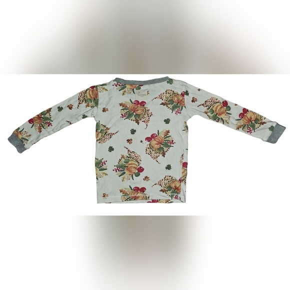 Burt's Bees Kids Boy Girl Thanksgiving Celebration Organic 2pc PJ Set Sz 3T - Picture 5 of 16